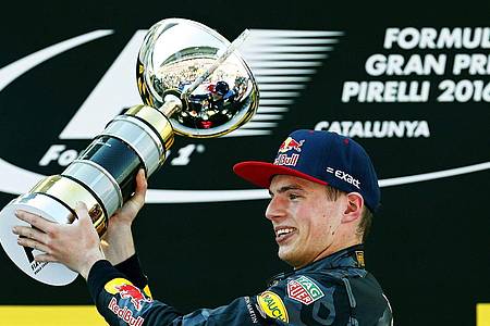 Der niederländische Formel-1-Fahrer Max Verstappen freut sich am 15. Mai 2016 über seinen ersten Grand-Prix-Sieg in Spanien.