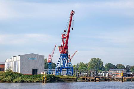 Die Elsflether Werft an der Hunte in Niedersachsen.